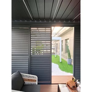 Sliding alu panel for bioclimatic pergola