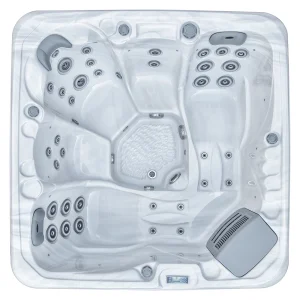 JJSPA Gamma 323 jakuzzi, fehér márvány mintás akril, felülnézet.