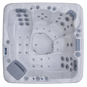 JJSPA Beta 523 jakuzzi fehér márvány akrillal, alaprajzi felülnézet.